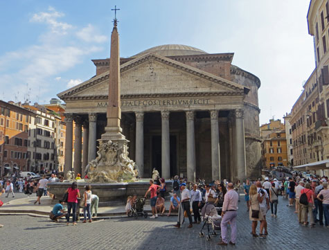 The Pantheon in Rome Italy, was constructed in 125 AD as a Greek temple.