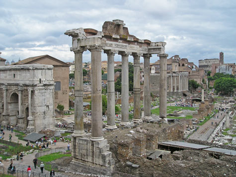 Temple of Saturn in Ancient Rome, Italy